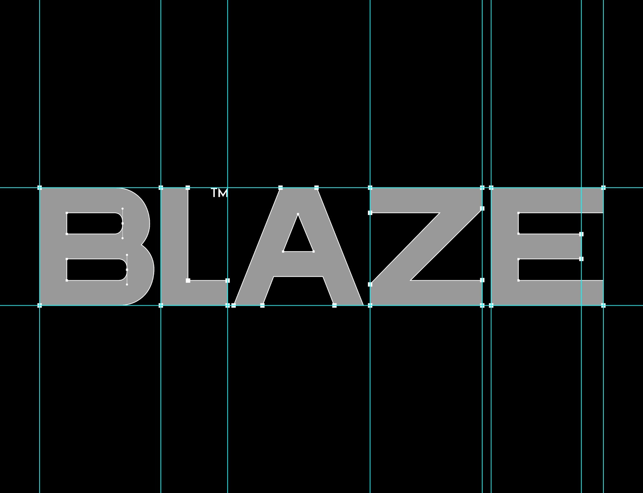 BLAZE wordmark on construction grid