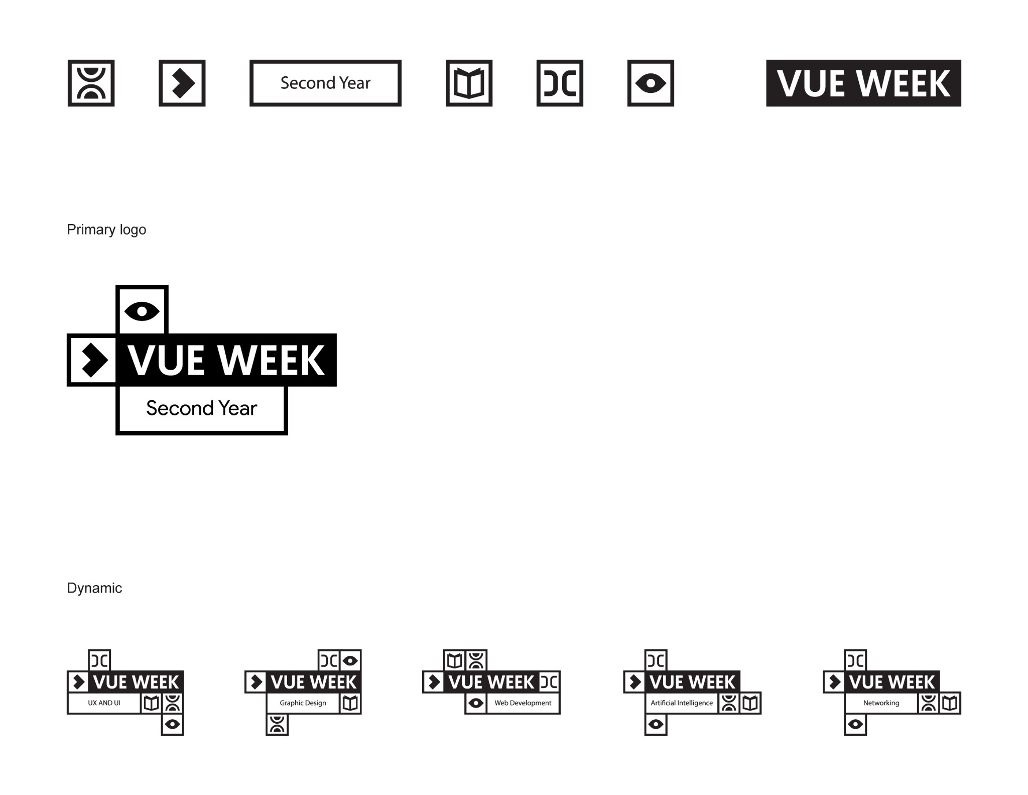 VUE WEEK primary and dynamic identity system