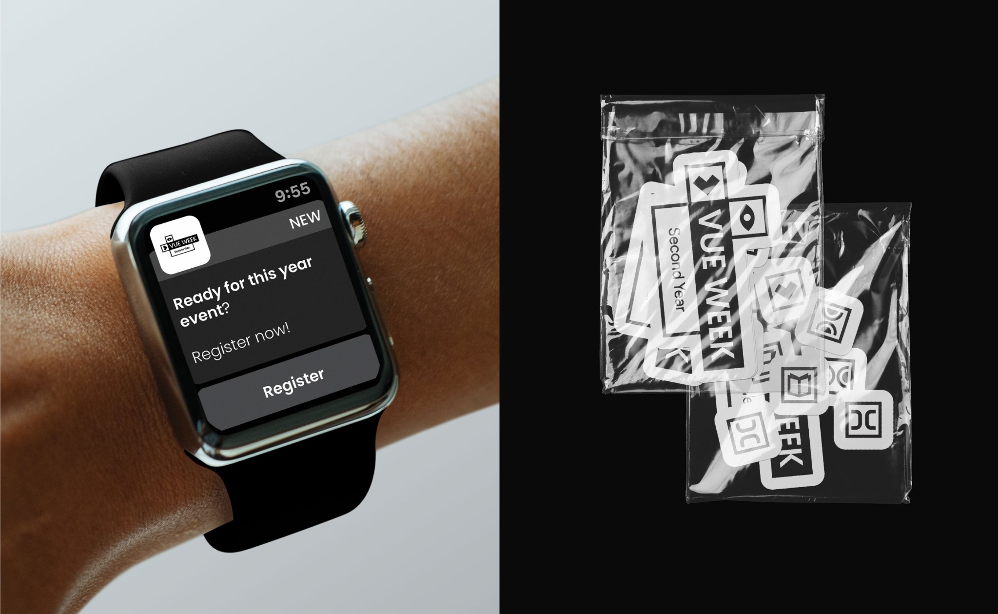 VUE WEEK smartwatch and sticker applications